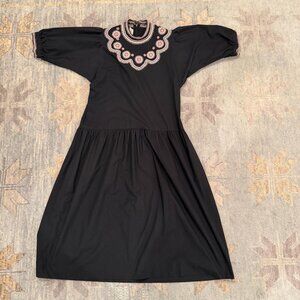 Woman Dress Cotton Vintage Hand Embroidered